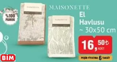 MAİSONETTE EL HAVLUSU ~ 30X50 CM MAİSONETTE EL HAVLUSU ~ 30X50 CM